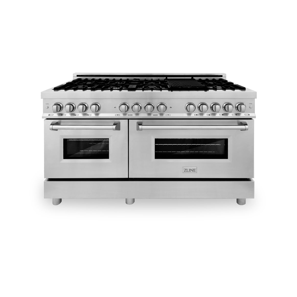 ZLINE 60" 7.4 cu ft Dual Fuel Range with Gas Stove and Electric Oven in Stainless Steel (RA60)