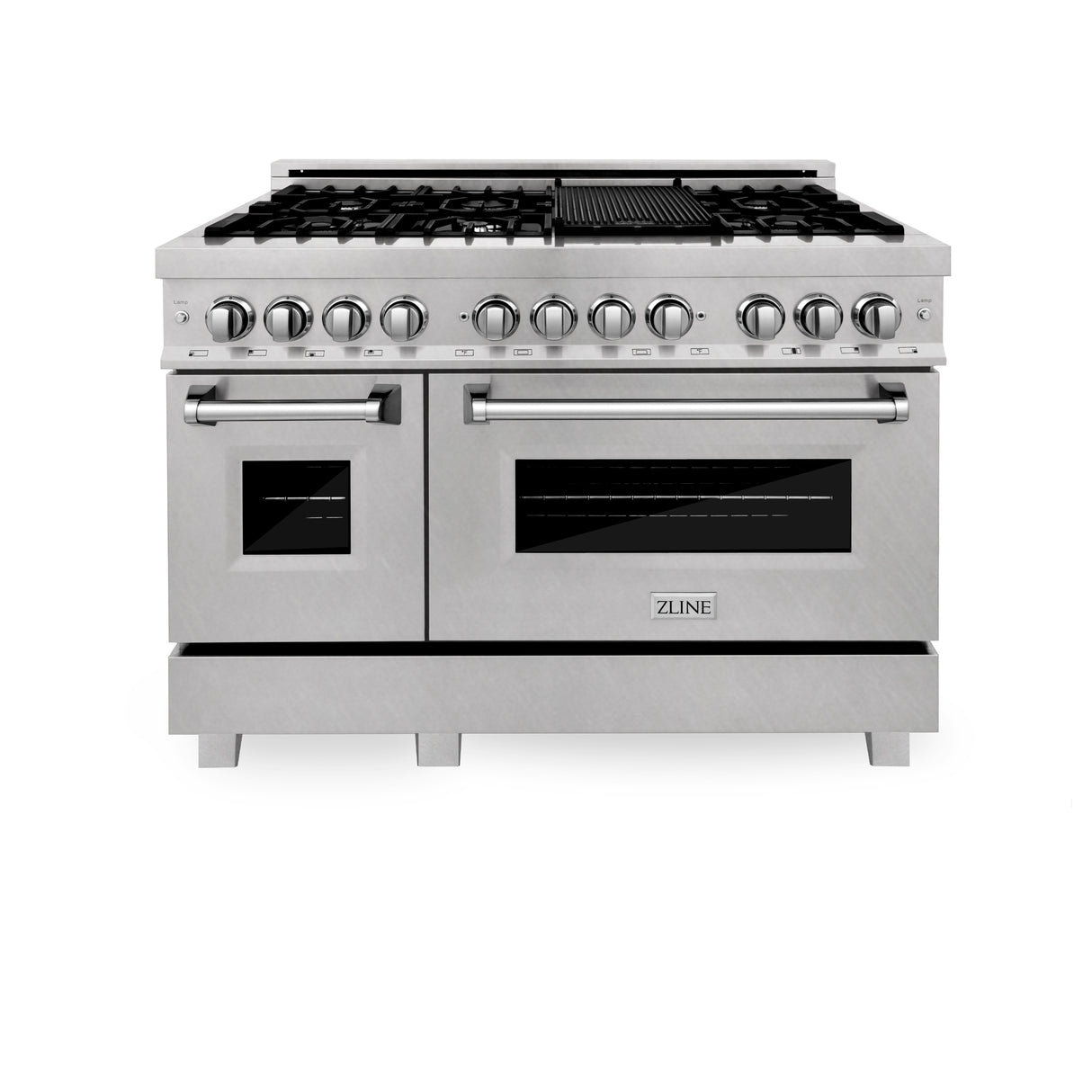 ZLINE 48" 6.0 cu ft Dual Fuel Range with Gas Stove and Electric Oven in Fingerprint Resistant Stainless Steel (RAS-SN-48)