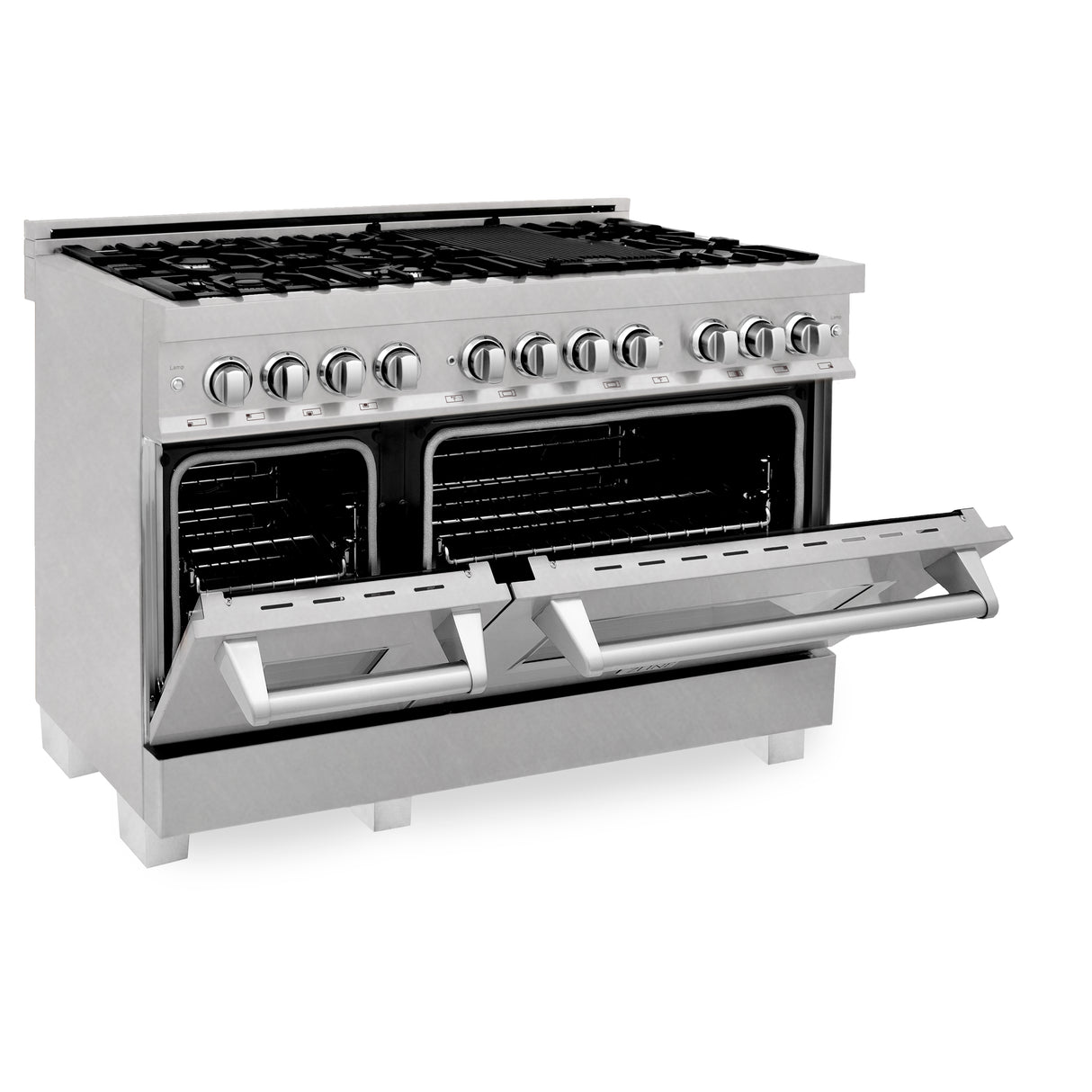 ZLINE 48" 6.0 cu ft Dual Fuel Range with Gas Stove and Electric Oven in Fingerprint Resistant Stainless Steel (RAS-SN-48)