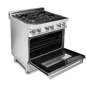 ZLINE 30" 4.0 cu ft Dual Fuel Range with Gas Stove and Electric Oven in Fingerprint Resistant Stainless Steel (RA-SN-30)