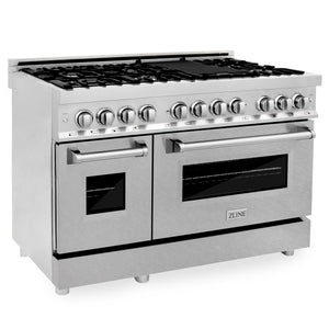 ZLINE 48" 6.0 cu ft Dual Fuel Range with Gas Stove and Electric Oven in Fingerprint Resistant Stainless Steel (RA-SN-48)