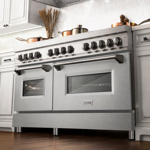 ZLINE 60" 7.4 cu ft Dual Fuel Range with Gas Stove and Electric Oven in Fingerprint Resistant Stainless Steel (RA-SN-60)