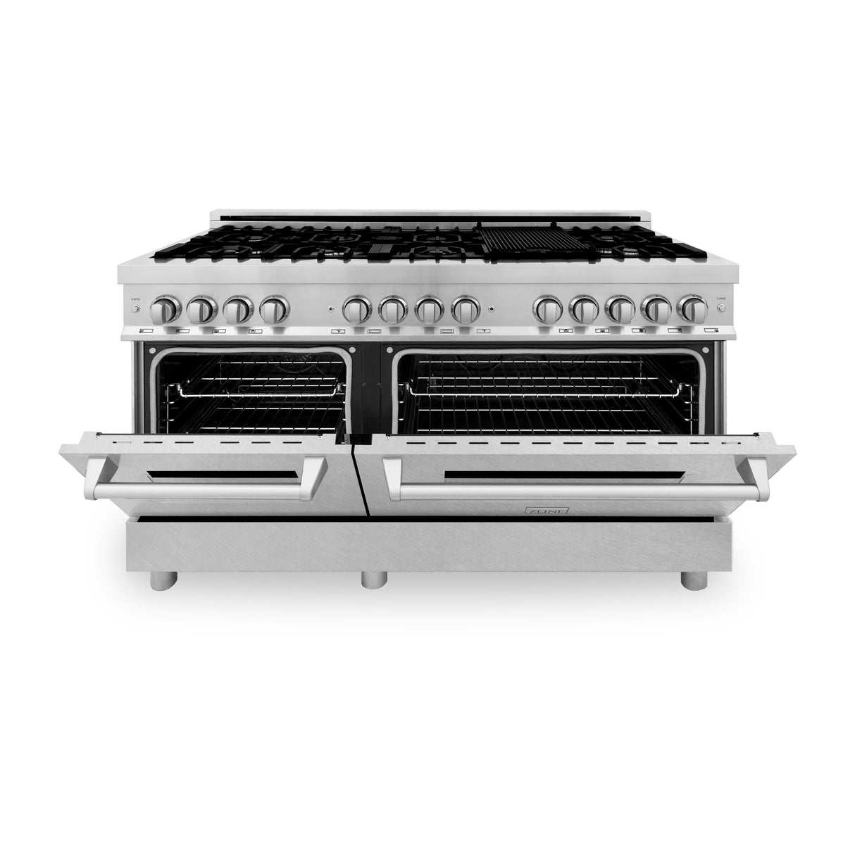 ZLINE 60" 7.4 cu ft Dual Fuel Range with Gas Stove and Electric Oven in Fingerprint Resistant Stainless Steel (RA-SN-60)