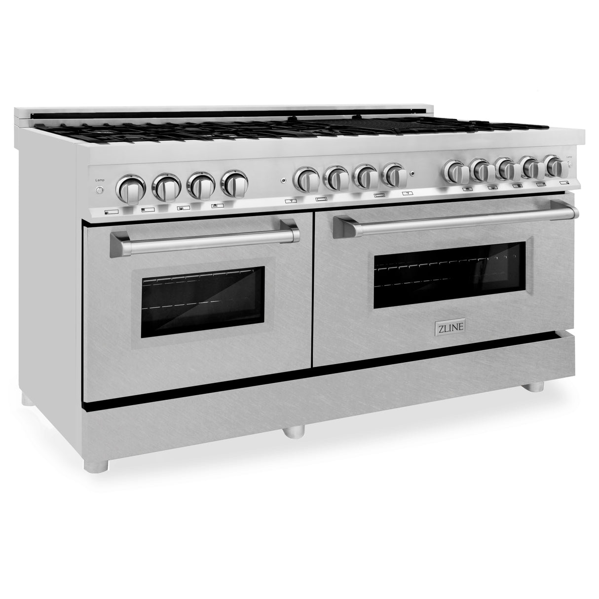 ZLINE 60" 7.4 cu ft Dual Fuel Range with Gas Stove and Electric Oven in Fingerprint Resistant Stainless Steel (RA-SN-60)