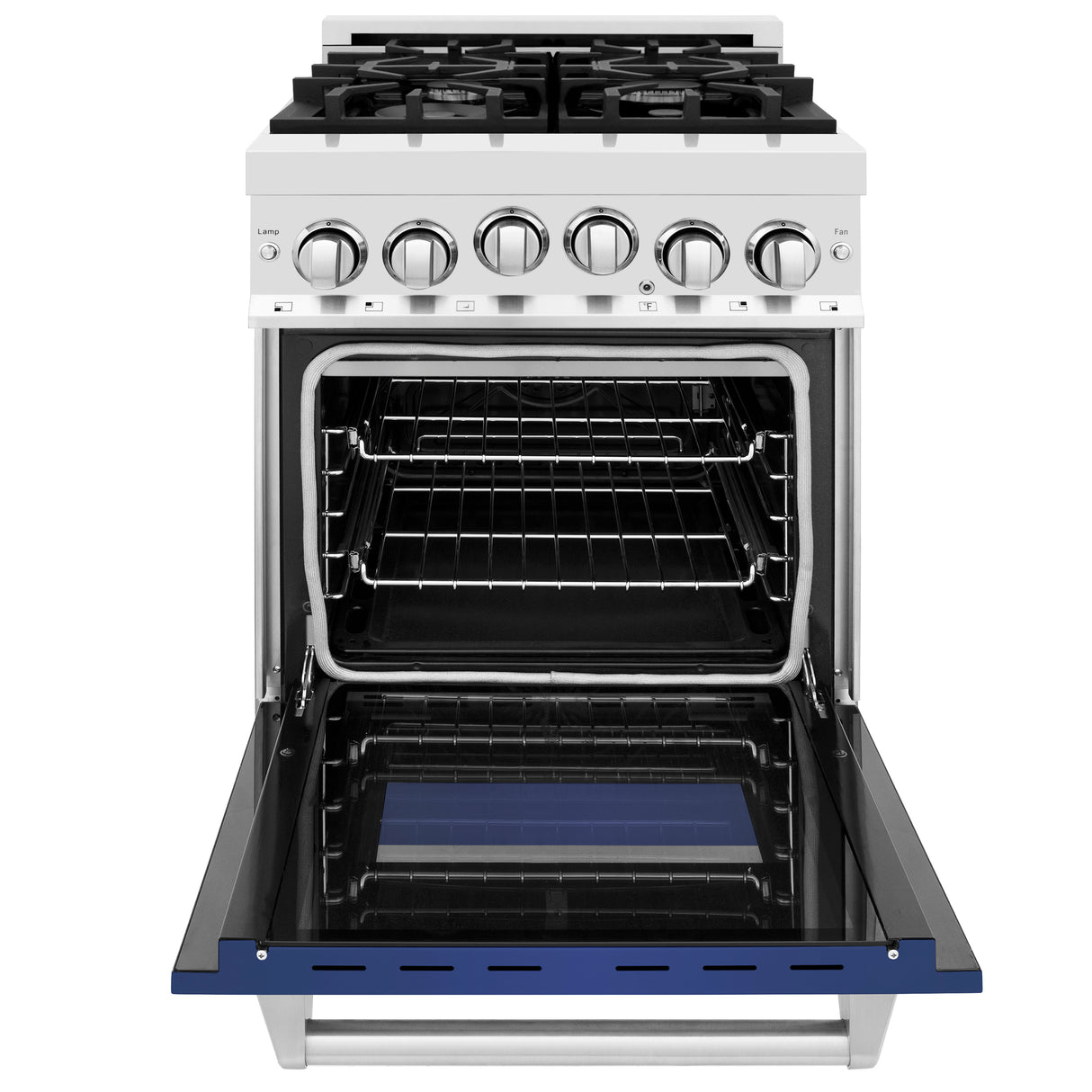 ZLINE 24" 2.8 cu ft Range with Gas Stove and Gas Oven in Stainless Steel and Blue Matte Door (RG-BM-24)