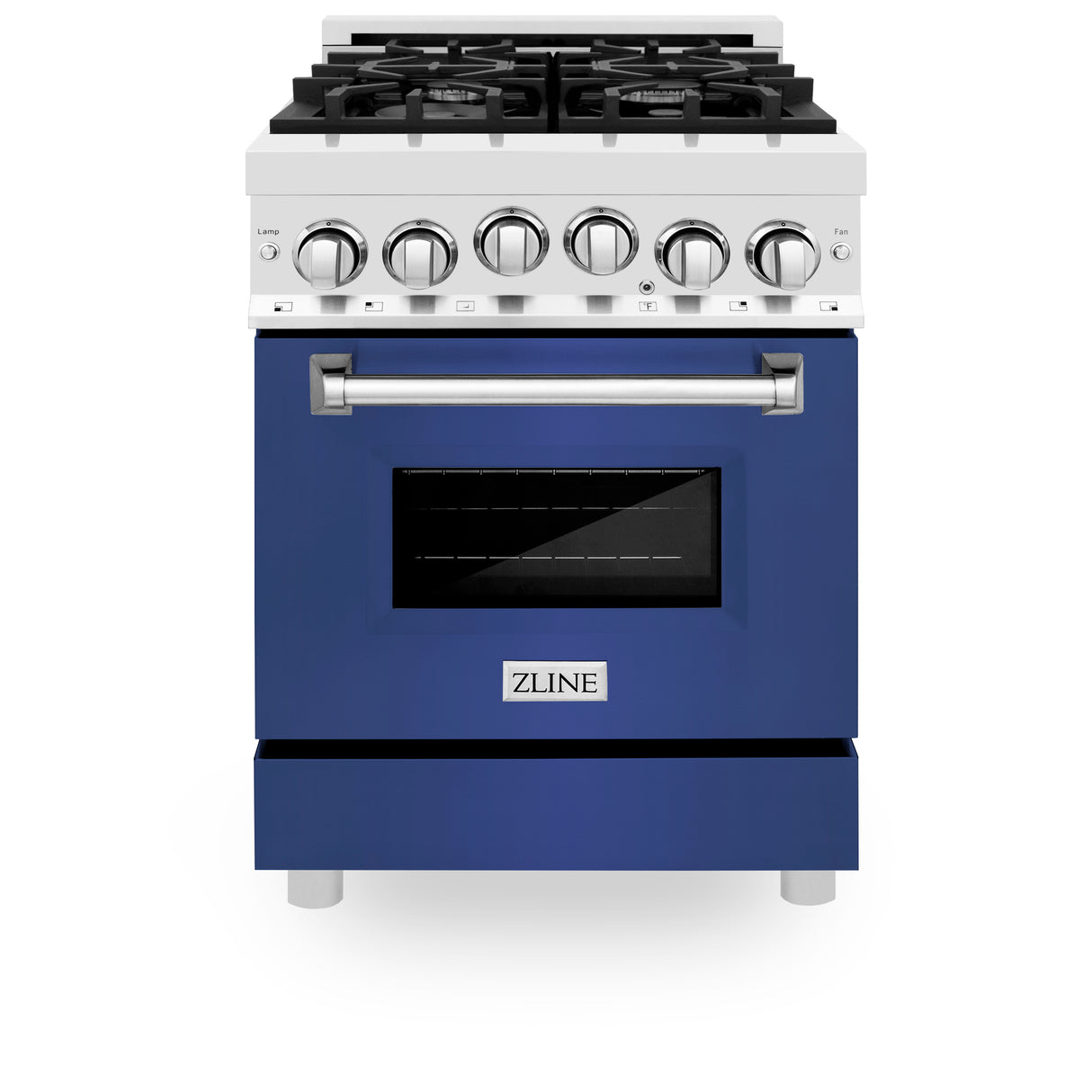 ZLINE 24" 2.8 cu ft Range with Gas Stove and Gas Oven in Stainless Steel and Blue Matte Door (RG-BM-24)