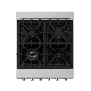 ZLINE 24" 2.8 cu ft Range with Gas Stove and Gas Oven in Stainless Steel and Red Matte Door (RG-RM-24)