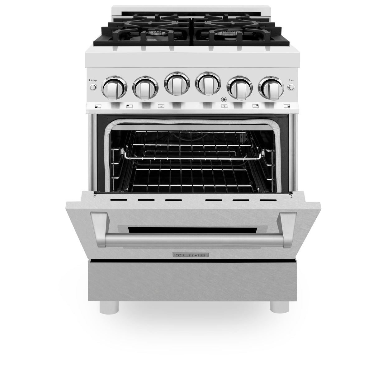 ZLINE 24" 2.8 cu ft Range with Gas Stove and Gas Oven in Fingerprint Resistant Stainless Steel (RG-SN-24)