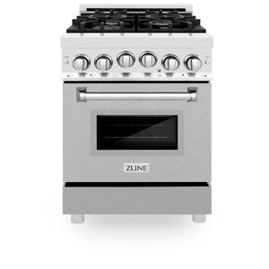 ZLINE 24" 2.8 cu ft Range with Gas Stove and Gas Oven in Fingerprint Resistant Stainless Steel (RG-SN-24)