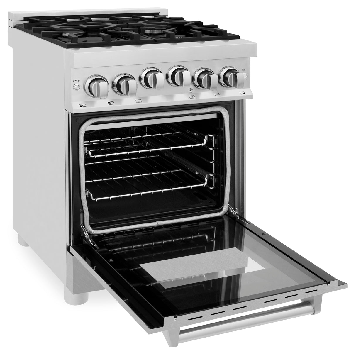 ZLINE 24" 2.8 cu ft Range with Gas Stove and Gas Oven in Fingerprint Resistant Stainless Steel (RG-SN-24)