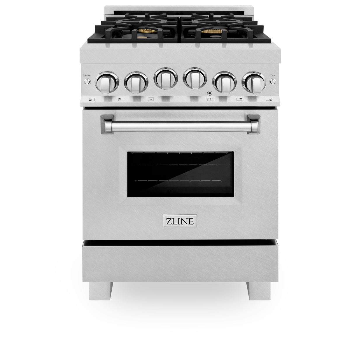 ZLINE 24" 2.8 cu ft Range with Gas Stove and Gas Oven in Fingerprint Resistant Stainless Steel with Brass Burners (RGS-SN-BR-24)