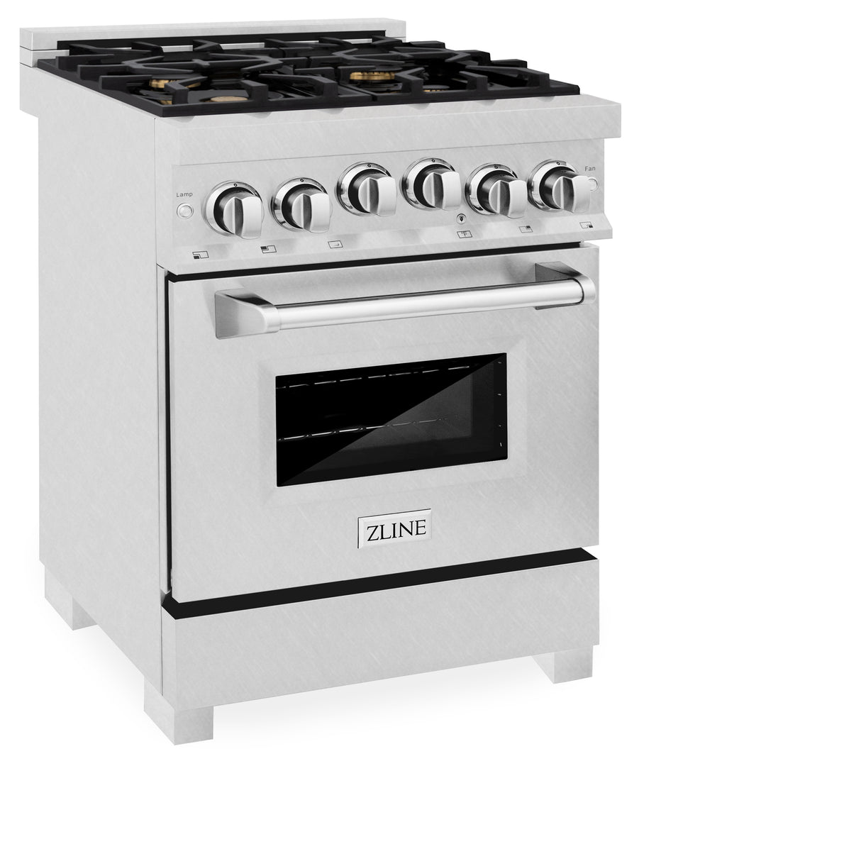 ZLINE 24" 2.8 cu ft Range with Gas Stove and Gas Oven in Fingerprint Resistant Stainless Steel with Brass Burners (RGS-SN-BR-24)