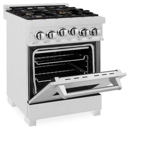 ZLINE 24" 2.8 cu ft Range with Gas Stove and Gas Oven in Fingerprint Resistant Stainless Steel with Brass Burners (RGS-SN-BR-24)