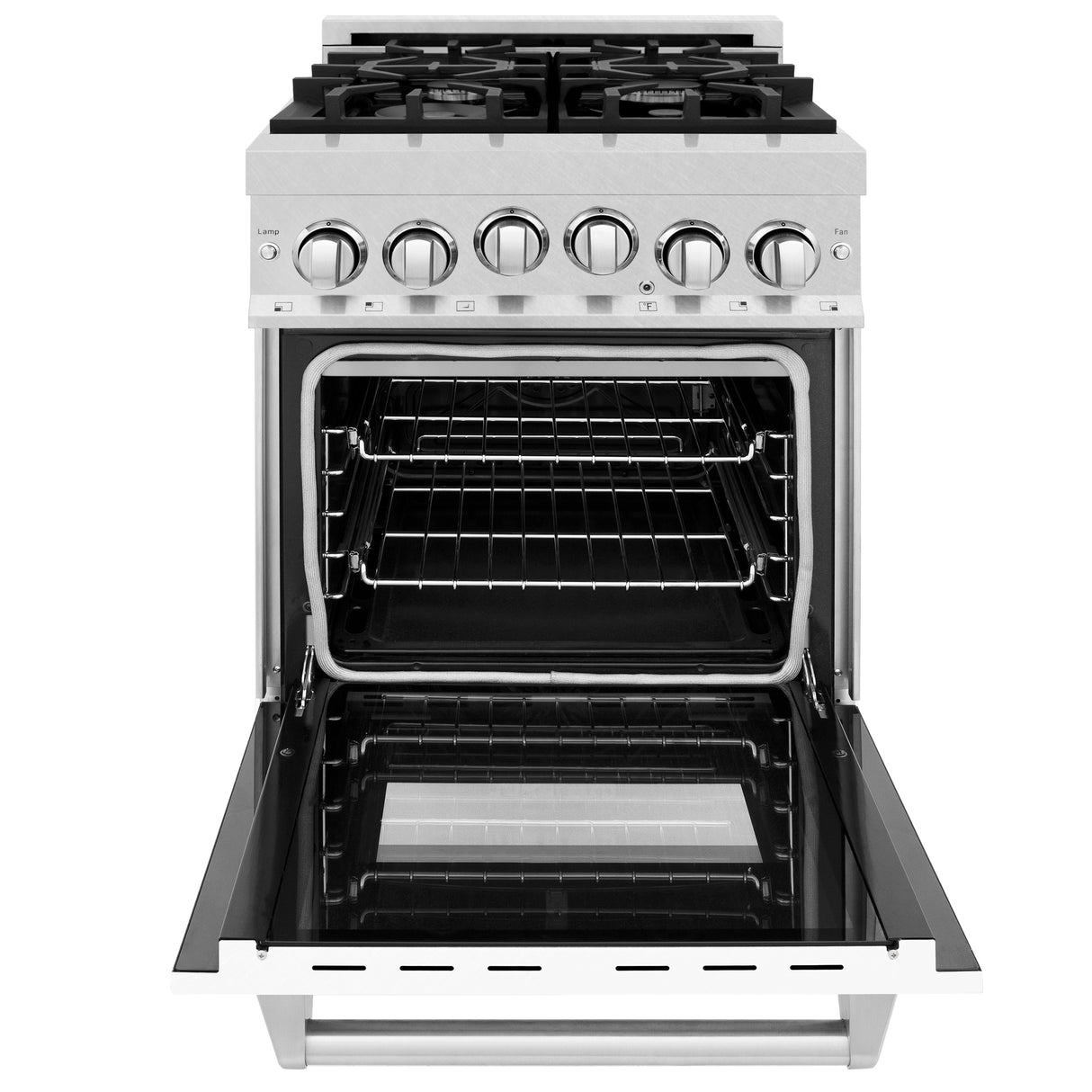 ZLINE 24" 2.8 cu ft Range with Gas Stove and Gas Oven in Fingerprint Resistant Stainless Steel and White Matte Door (RGS-WM-24)