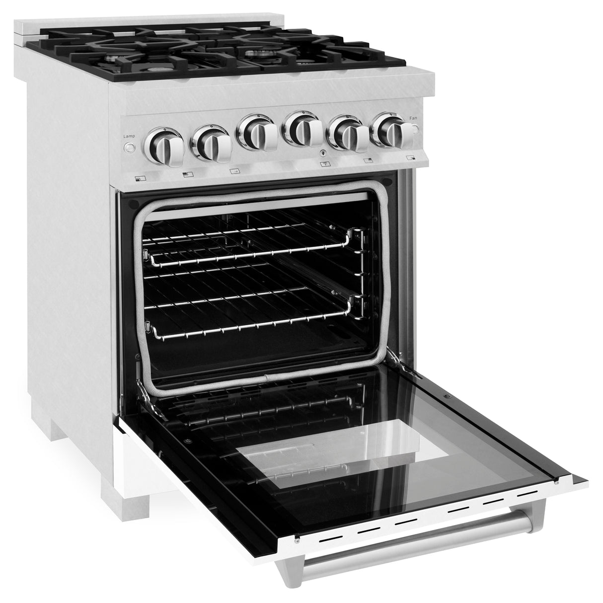 ZLINE 24" 2.8 cu ft Range with Gas Stove and Gas Oven in Fingerprint Resistant Stainless Steel and White Matte Door (RGS-WM-24)