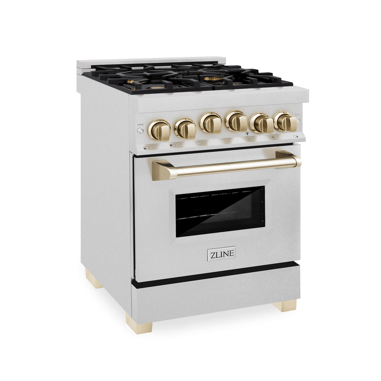 ZLINE Autograph Edition 24" 2.8 cu ft Range with Gas Stove and Gas Oven in Fingerprint Resistant Stainless Steel with Gold Accents (RGSZ-SN-24-G)