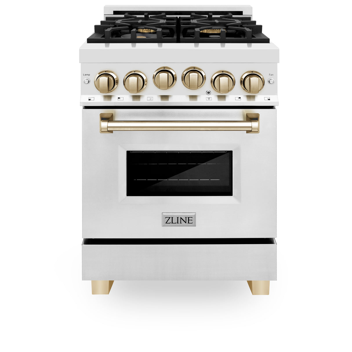 ZLINE Autograph Edition 24" 2.8 cu ft Range with Gas Stove and Gas Oven in Stainless Steel with Gold Accents (RGZ-24-G)