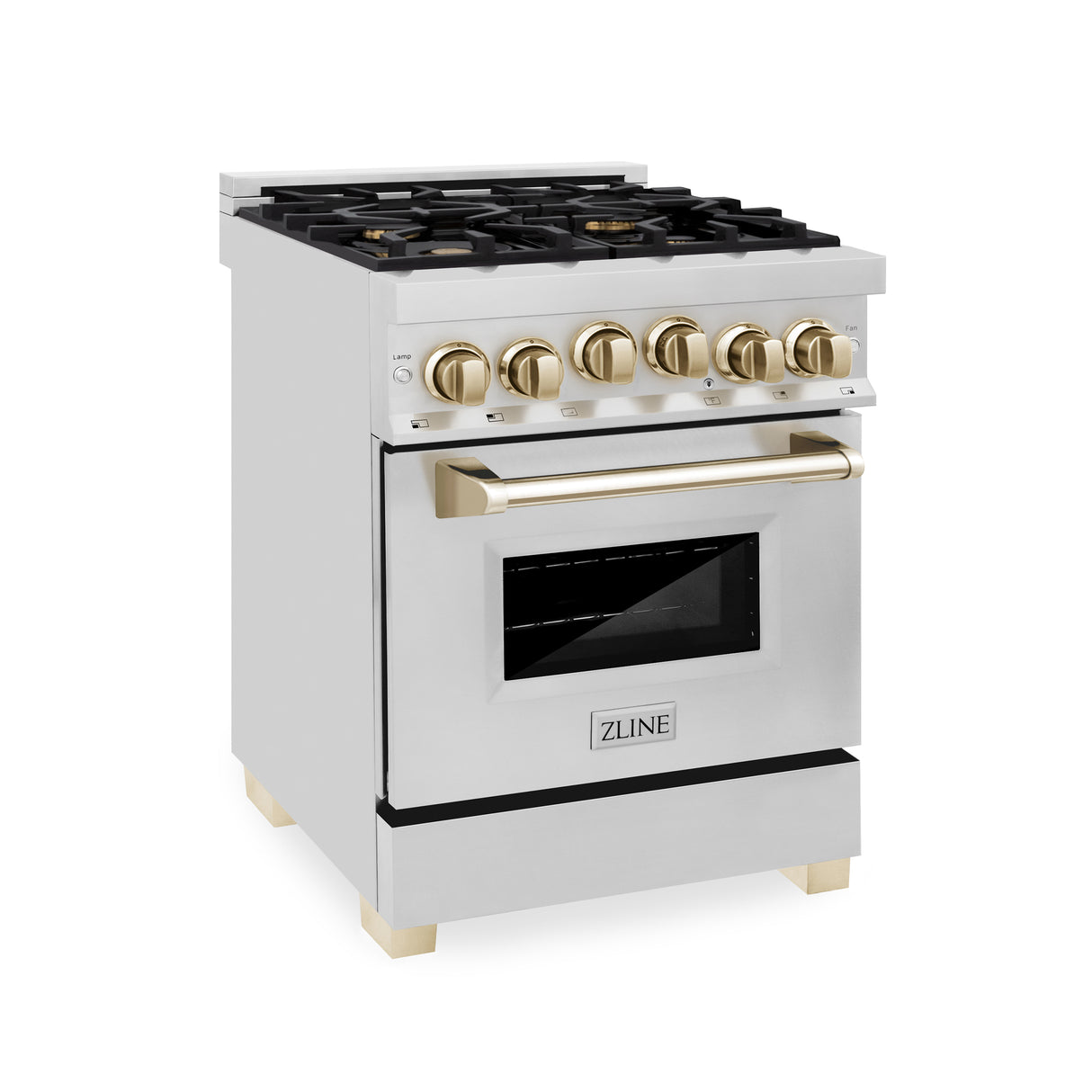 ZLINE Autograph Edition 24" 2.8 cu ft Range with Gas Stove and Gas Oven in Stainless Steel with Gold Accents (RGZ-24-G)