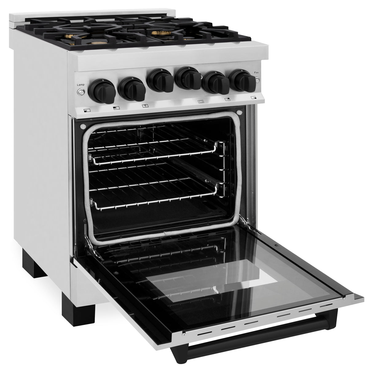 ZLINE Autograph Edition 24" 2.8 cu ft Range with Gas Stove and Gas Oven in Stainless Steel with Matte Black Accents (RGZ-24-MB)