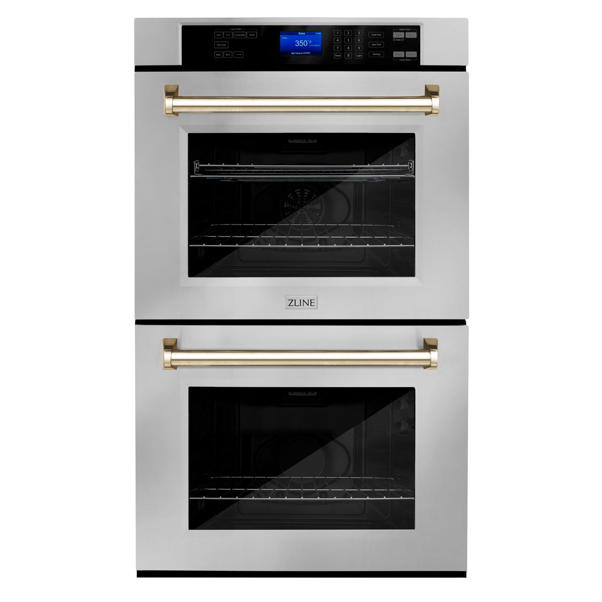 ZLINE 30" Autograph Edition Double Wall Oven with Self Clean and True Convection in Stainless Steel and Gold (AWDZ-30-G)