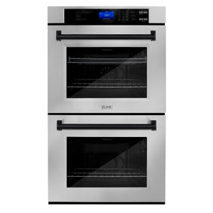 ZLINE 30" Autograph Edition Double Wall Oven with Self Clean and True Convection in Stainless Steel and Matte Black (AWDZ-30-MB)