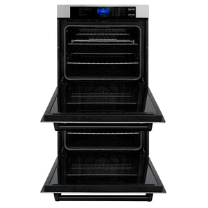 ZLINE 30" Autograph Edition Double Wall Oven with Self Clean and True Convection in Stainless Steel and Matte Black (AWDZ-30-MB)