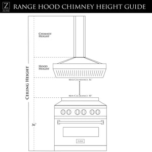 ZLINE 36" Designer Series Ducted Wall Mount Range Hood in Fingerprint Resistant Stainless Steel with Mirror Accents (655MR-36)