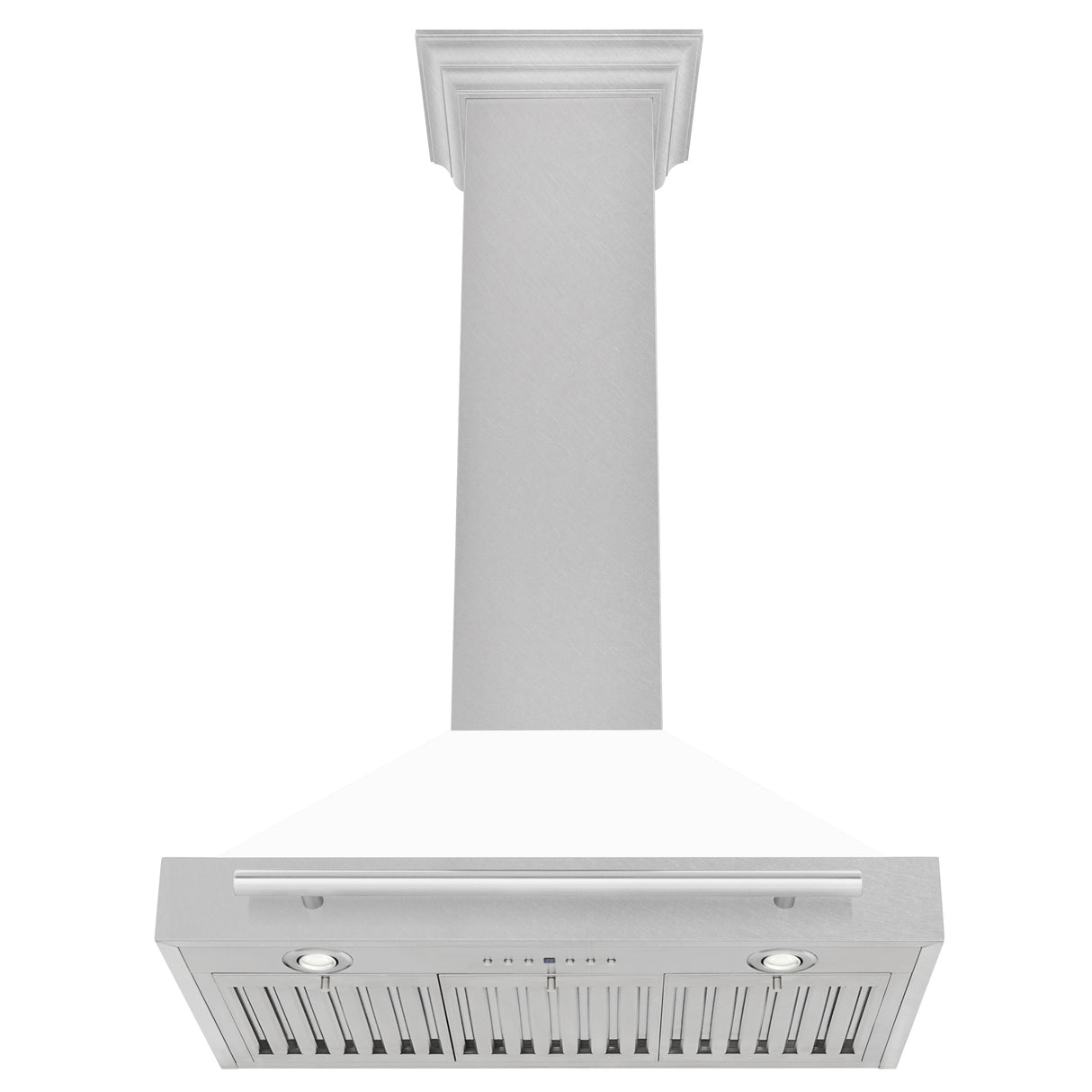 ZLINE 36" Stainless Steel Range Hood with White Matte Shell and Stainless Steel Handle (KB4STX-WM-36)