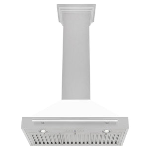 ZLINE 36" Stainless Steel Range Hood with White Matte Shell and Stainless Steel Handle (KB4STX-WM-36)