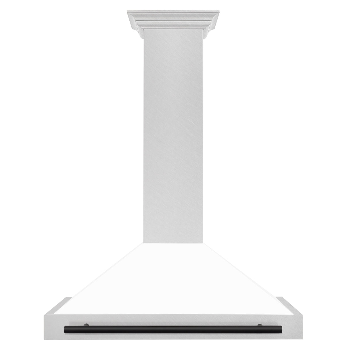 ZLINE 36" Autograph Edition Fingerprint Resistant Stainless Steel Range Hood with White Matte Shell and Champagne Bronze Handle (KB4SNZ-WM36-CB)