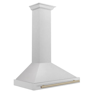 ZLINE 36" Autograph Edition Fingerprint Resistant Stainless Steel Range Hood with Champagne Bronze Handle (KB4SNZ-36-CB)