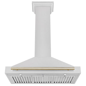 ZLINE 36" Autograph Edition Fingerprint Resistant Stainless Steel Range Hood with Gold Handle (KB4SNZ-36-G)