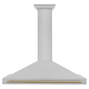 ZLINE 48" Autograph Edition Fingerprint Resistant Stainless Steel Range Hood with Gold Handle (KB4SNZ-48-G)