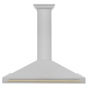 ZLINE 48" Autograph Edition Fingerprint Resistant Stainless Steel Range Hood with Gold Handle (KB4SNZ-48-G)