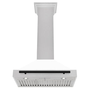 ZLINE 30" Autograph Edition Fingerprint Resistant Stainless Steel Range Hood with White Matte Shell and Matte Black Handle (KB4SNZ-WM30-MB)