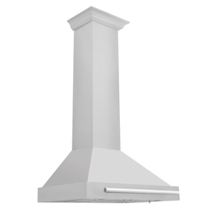 ZLINE 30" Stainless Steel Range Hood with White Matte Shell and Stainless Steel Handle (KB4STX-WM-30)