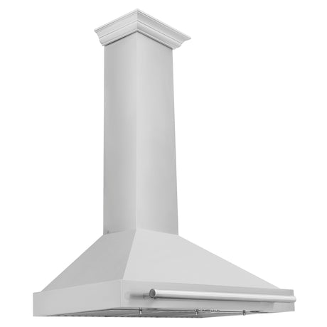 ZLINE 36" Stainless Steel Range Hood with White Matte Shell and Stainless Steel Handle (KB4STX-WM-36)