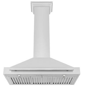 ZLINE 36" Stainless Steel Range Hood with White Matte Shell and Stainless Steel Handle (KB4STX-WM-36)