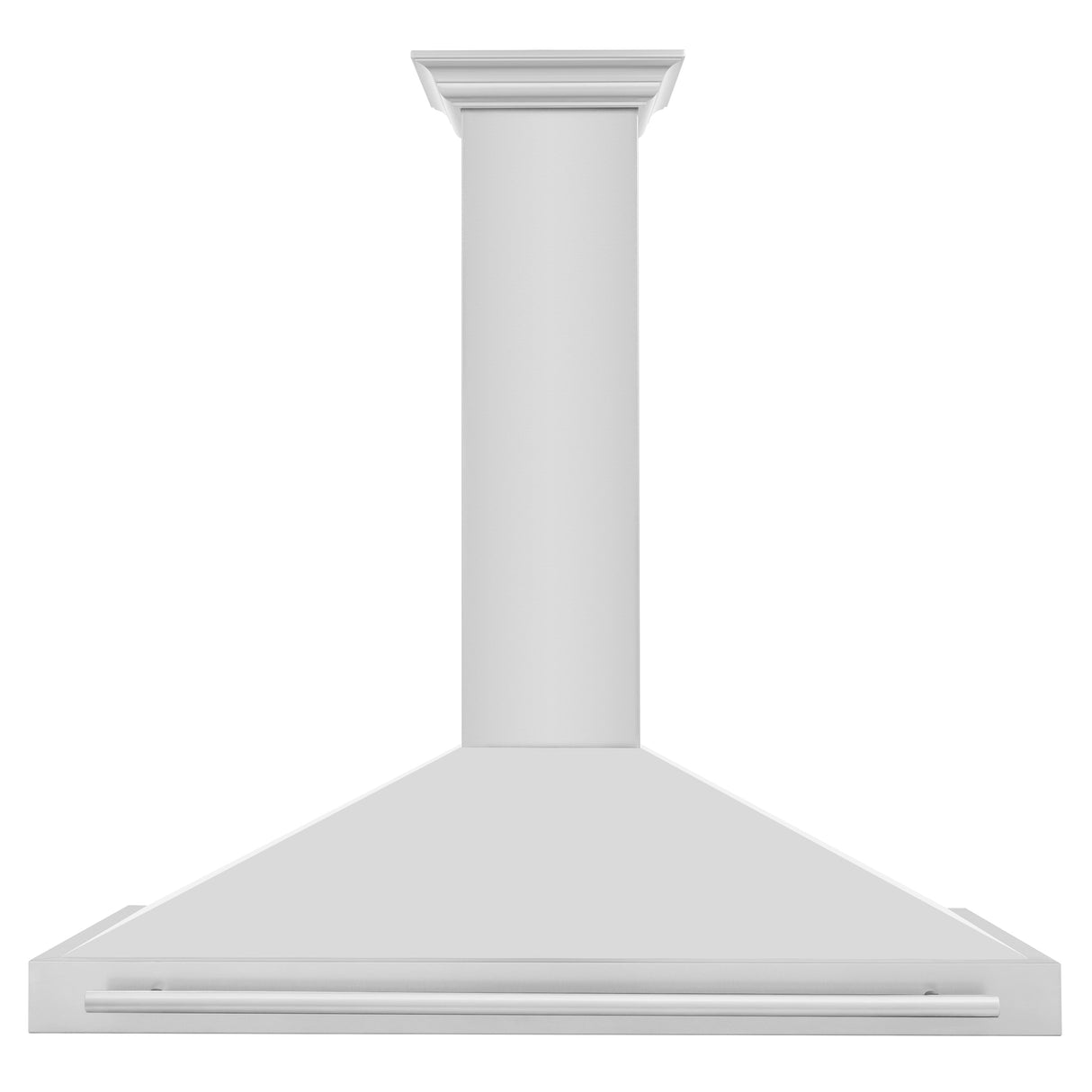 ZLINE 48" Stainless Steel Range Hood with White Matte Shell and Stainless Steel Handle (KB4STX-WM-48)