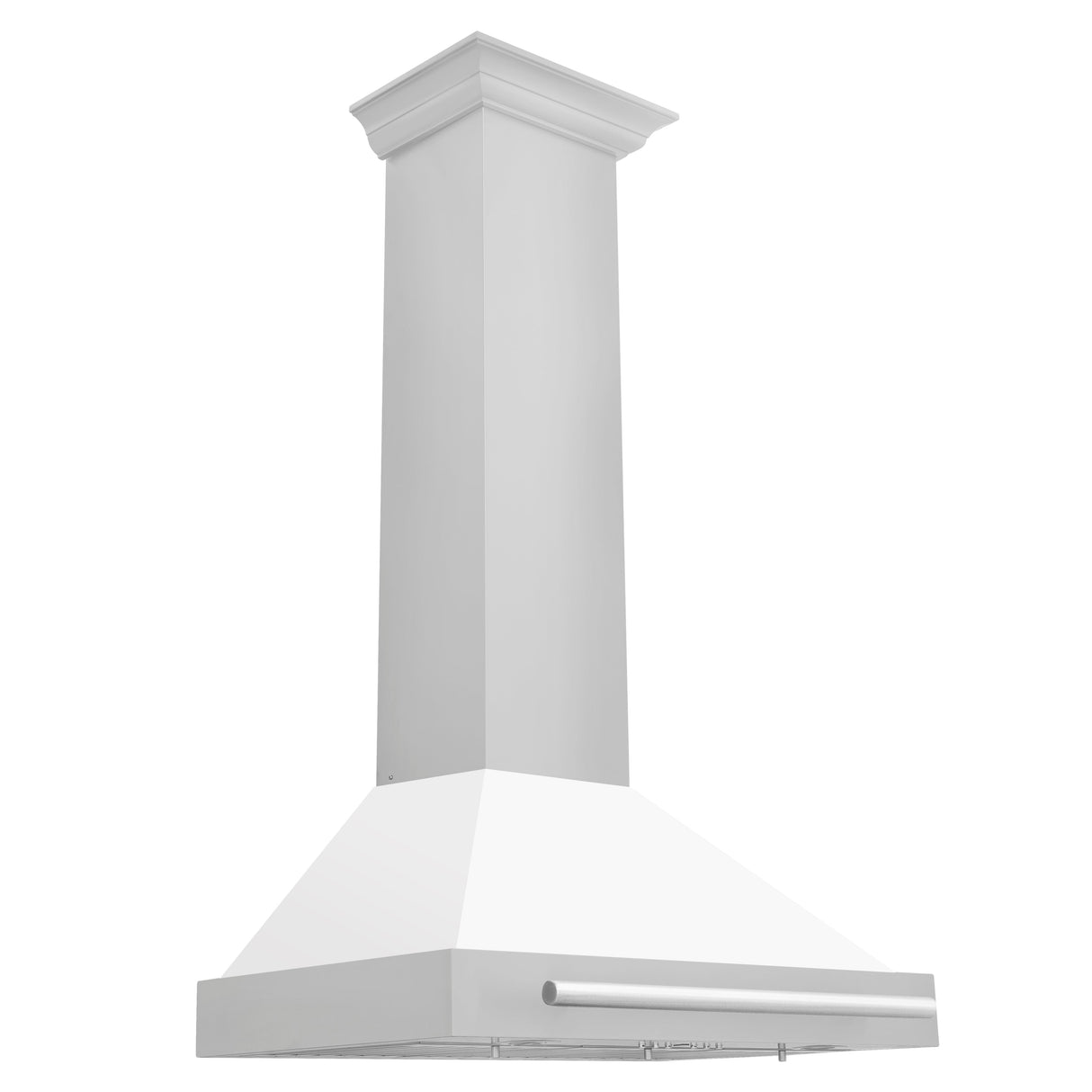 ZLINE 30" Stainless Steel Range Hood with White Matte Shell and Stainless Steel Handle (KB4STX-WM-30)