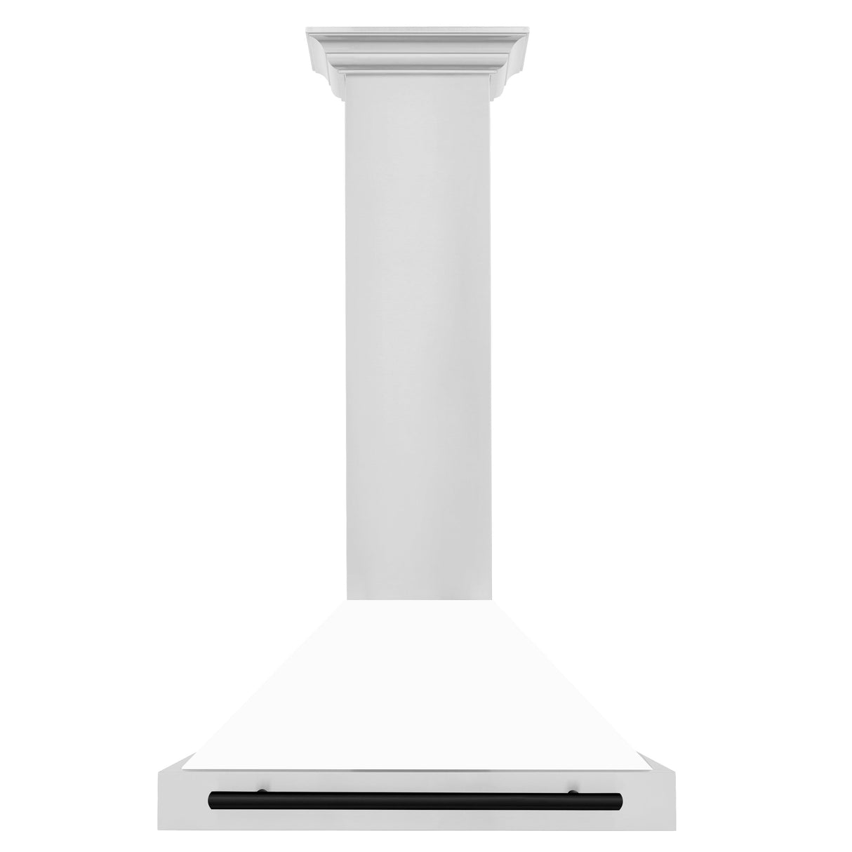 ZLINE 30" Autograph Edition Stainless Steel Range Hood with White Matte Shell and Gold Accents (KB4STZ-WM30-G)