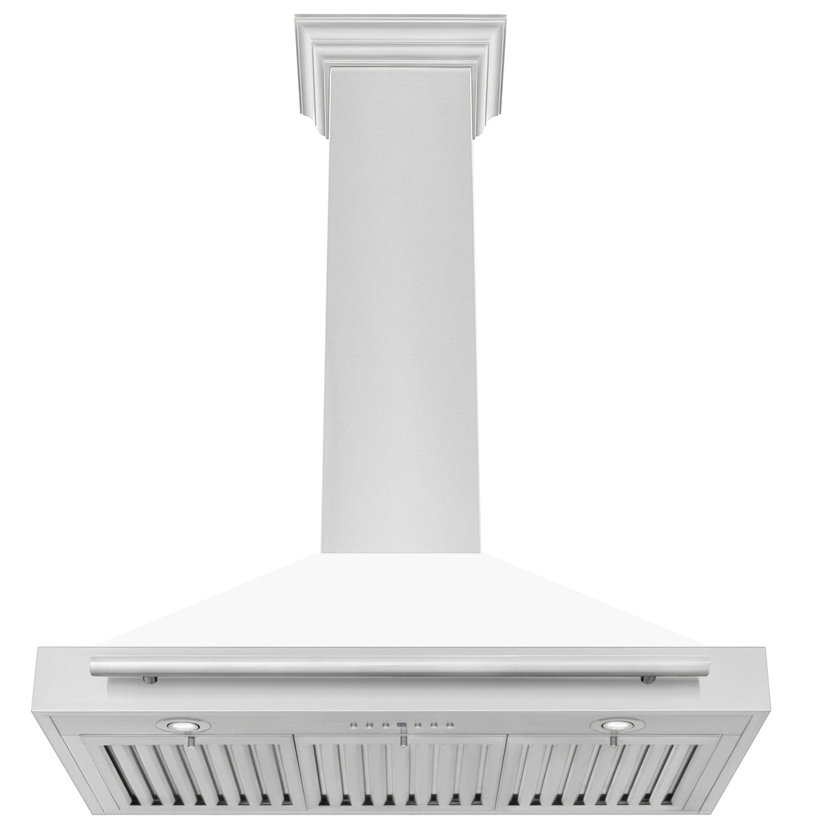 ZLINE 48" Stainless Steel Range Hood with White Matte Shell and Stainless Steel Handle (KB4STX-WM-48)