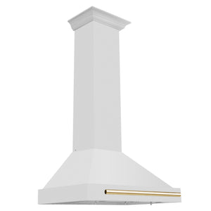 ZLINE 30" Autograph Edition Stainless Steel Range Hood with Stainless Steel Shell and Gold Accents (KB4STZ-30-G)