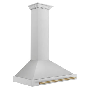 ZLINE 36" Autograph Edition Stainless Steel Range Hood with Stainless Steel Shell and Champagne Bronze Accents (KB4STZ-36-CB)