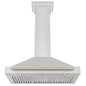 ZLINE 36" Autograph Edition Stainless Steel Range Hood with Stainless Steel Shell and Champagne Bronze Accents (KB4STZ-36-CB)