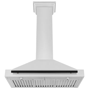 ZLINE 36" Autograph Edition Stainless Steel Range Hood with Stainless Steel Shell and Matte Black Accents (KB4STZ-36-MB)