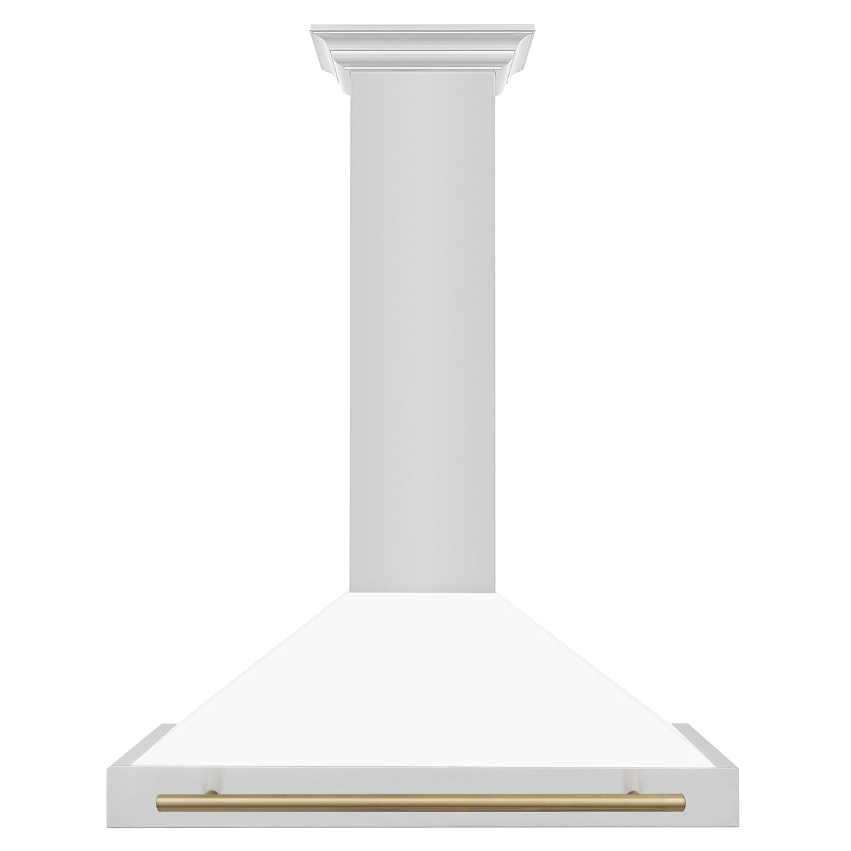 ZLINE 36" Autograph Edition Stainless Steel Range Hood with White Matte Shell and Champagne Bronze Accents (KB4STZ-WM36-CB)