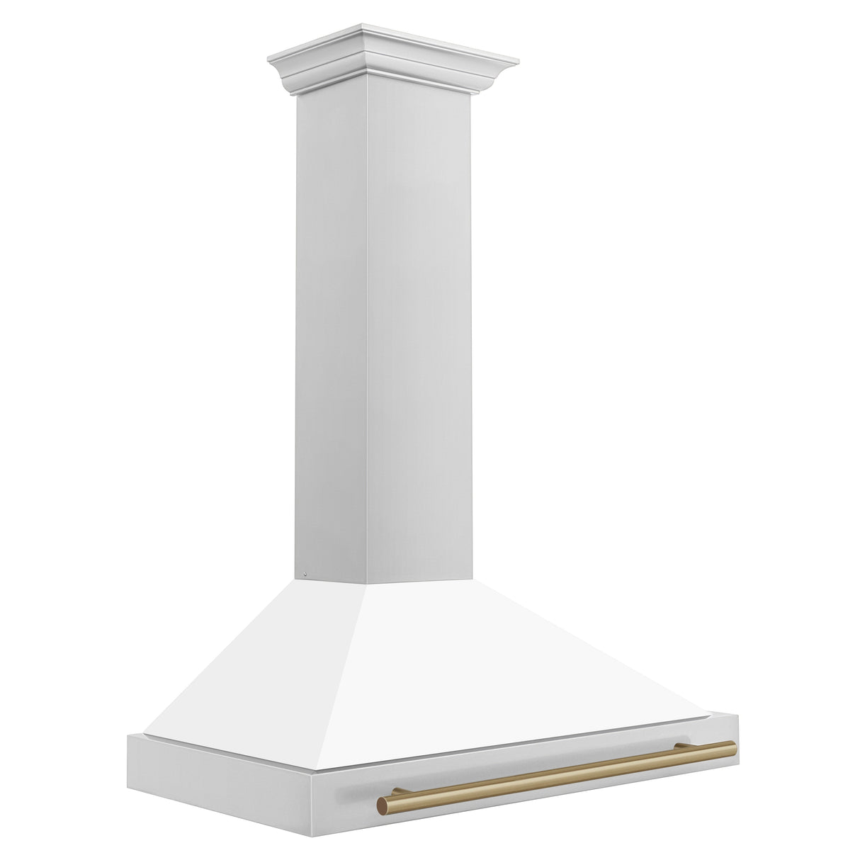 ZLINE 36" Autograph Edition Stainless Steel Range Hood with White Matte Shell and Champagne Bronze Accents (KB4STZ-WM36-CB)