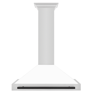 ZLINE 36" Autograph Edition Stainless Steel Range Hood with White Matte Shell and Champagne Bronze Accents (KB4STZ-WM36-CB)