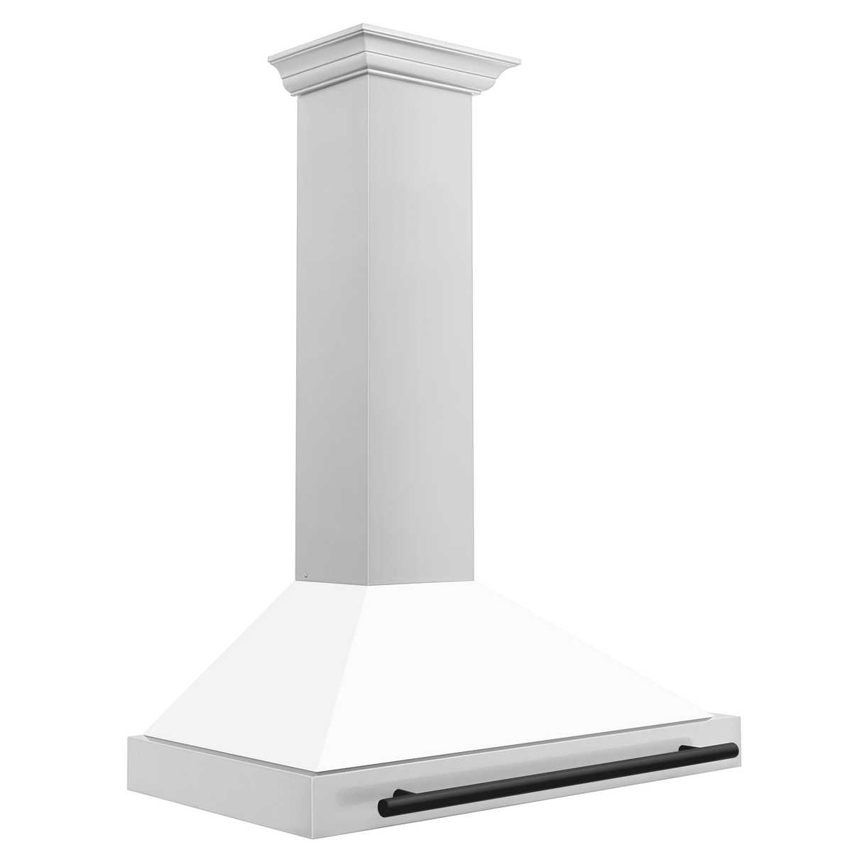 ZLINE 36" Autograph Edition Stainless Steel Range Hood with White Matte Shell and Matte Black Accents (KB4STZ-WM36-MB)